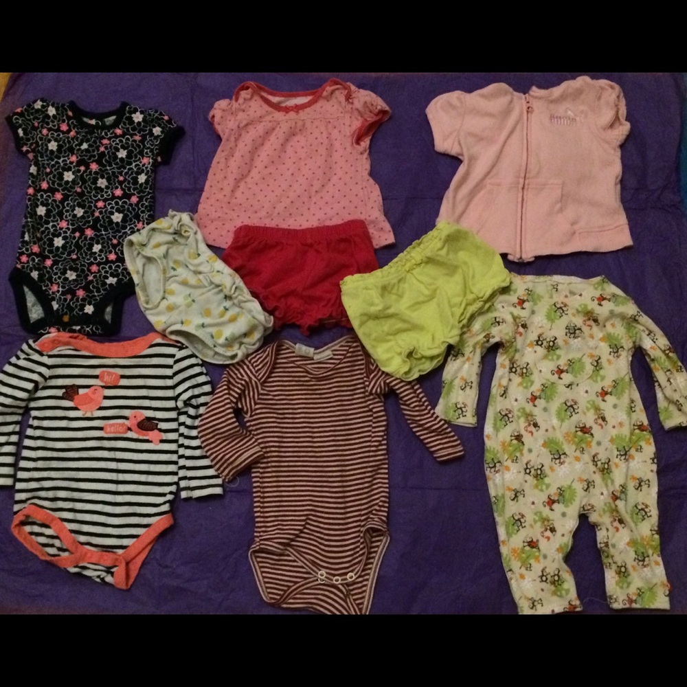 Baby Girl Onesies Bottoms Top Lot